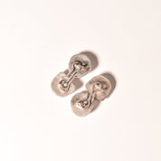 Eclectic Sterling Silver Face Mask Chain Style Cufflinks, Vintage Men's Cufflinks, Estate Jewelry, 14mm