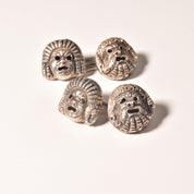 Eclectic Sterling Silver Face Mask Chain Style Cufflinks, Vintage Men's Cufflinks, Estate Jewelry, 14mm