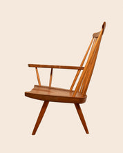 Rare Early GEORGE NAKASHIMA Custom Slab Arm Solid Oak Wood Chair Receipt Papers