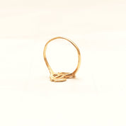 Minimalist 14K Dollar Sign Ring With Diamond Accent, Yellow Gold Money Ring, Estate Jewelry, Size 3 3/4 US