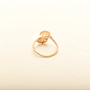 Minimalist 14K Dollar Sign Ring With Diamond Accent, Yellow Gold Money Ring, Estate Jewelry, Size 3 3/4 US