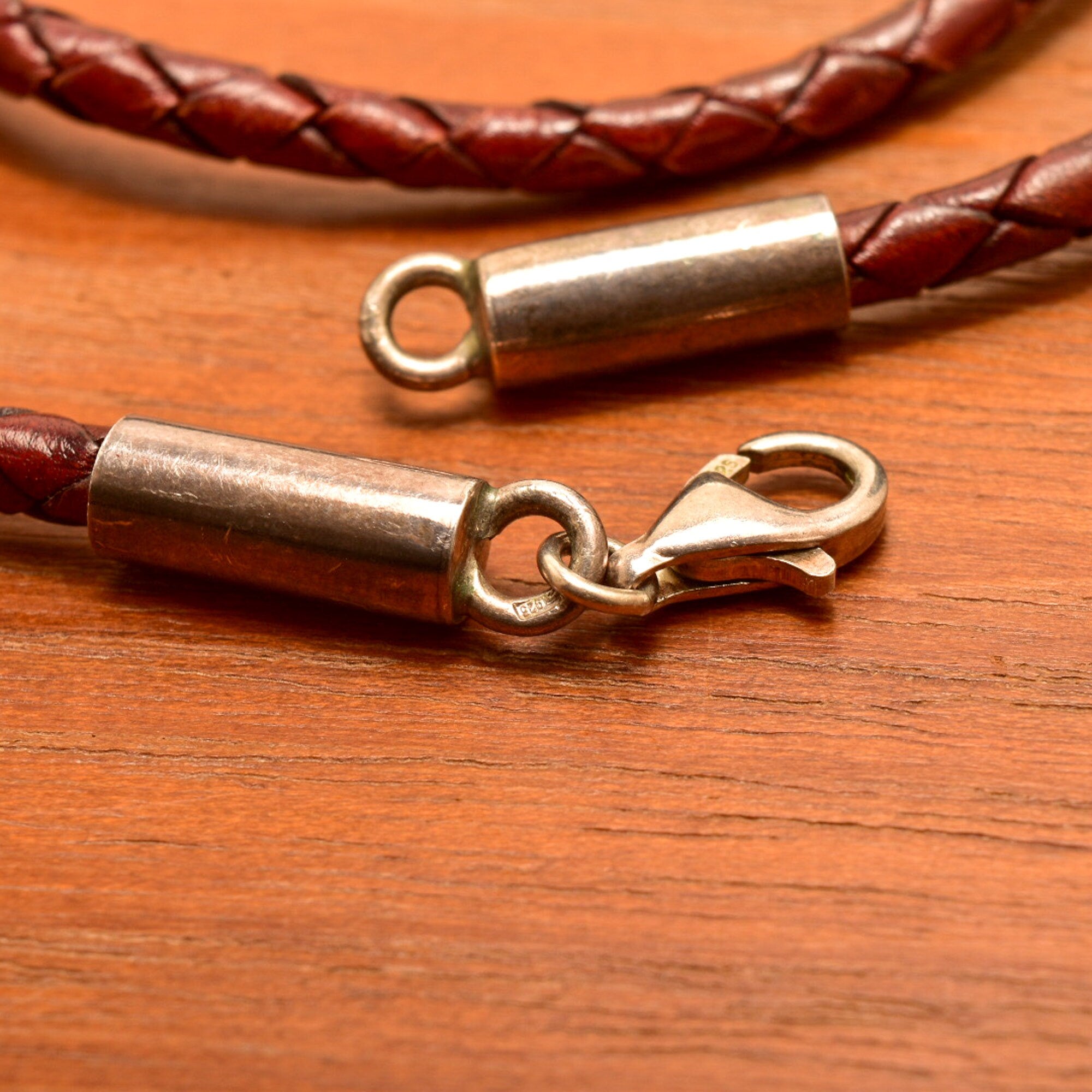 Large Natural Baltic Amber Pendant Necklace On Brown Braided Leather Cord, Bohemian Jewelry, 22" L