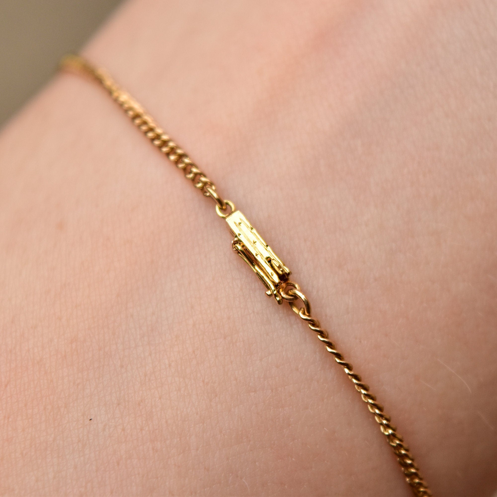 Ruby Pave Cluster Ball Chain Bracelet In 14K Yellow Gold, Sphere Bead On 1.5mm Cable Chain, Estate Jewelry, 7" L