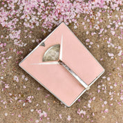 1950's MCM Pink Detecto Stand-A-Way Bathroom Scale, Silver Trim & Handle, Working Condition