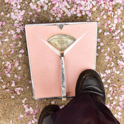 1950's MCM Pink Detecto Stand-A-Way Bathroom Scale, Silver Trim & Handle, Working Condition