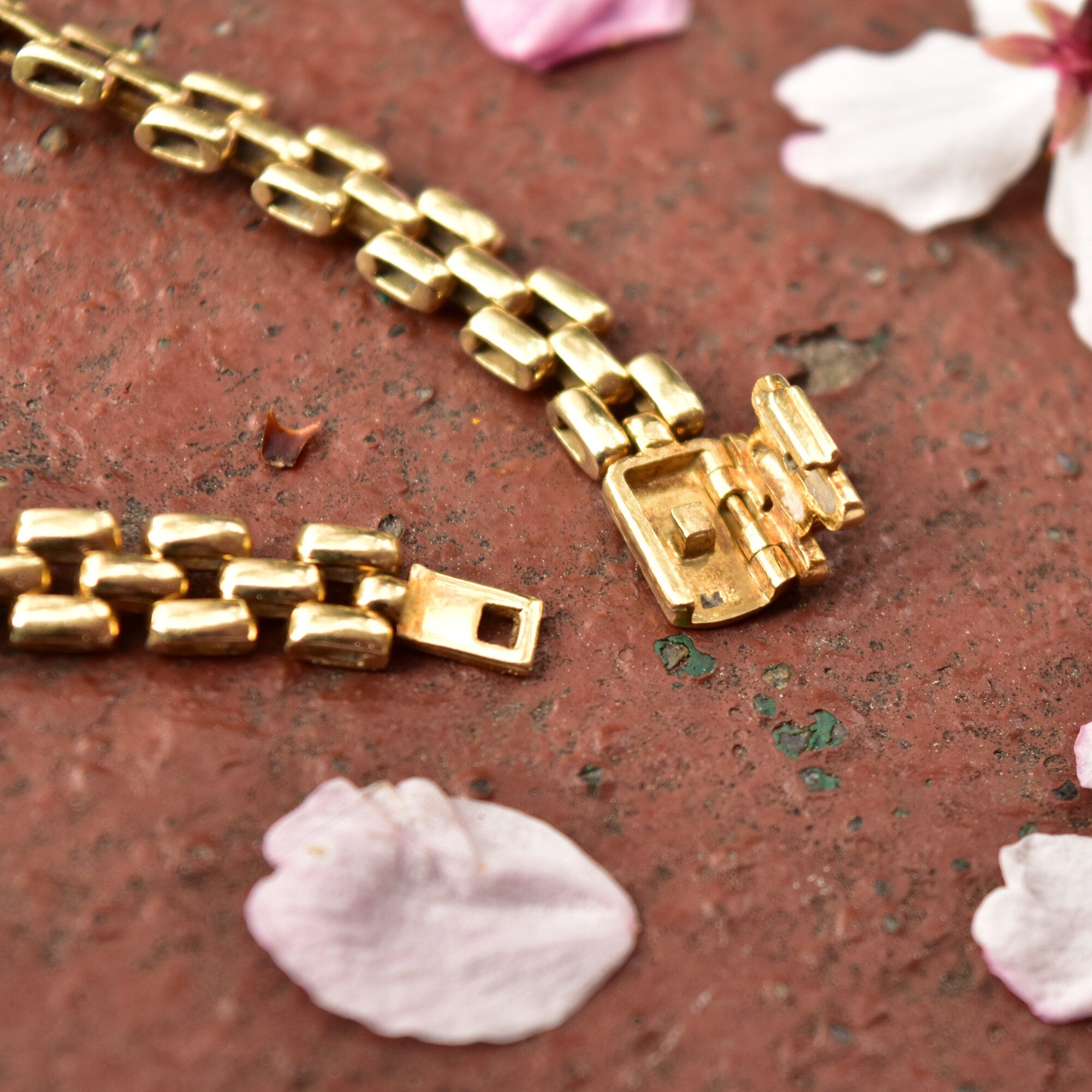 Diamond Sapphire Emerald Panther Head Link Bracelet In 18K Yellow Gold, 6mm Panther Link Chain, 7 1/8" L