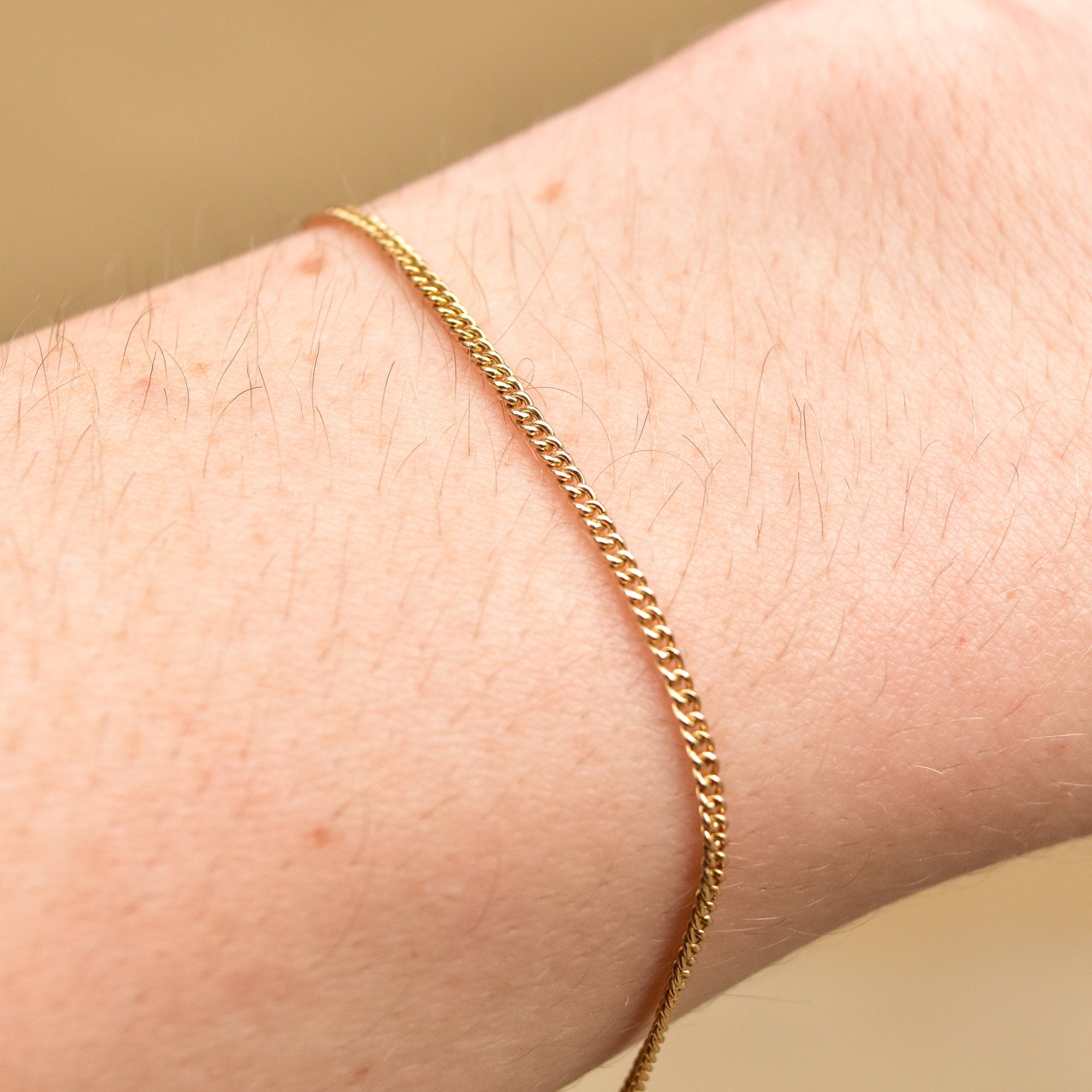 Ruby Pave Cluster Ball Chain Bracelet In 14K Yellow Gold, Sphere Bead On 1.5mm Cable Chain, Estate Jewelry, 7" L