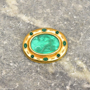Elizabeth Locke 18K Venetian Glass Intaglio Brooch Pendant, Mother Of Pearl Backing, Designer Jewelry, 2" W