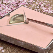 1950's MCM Pink Detecto Stand-A-Way Bathroom Scale, Silver Trim & Handle, Working Condition