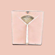 1950's MCM Pink Detecto Stand-A-Way Bathroom Scale, Silver Trim & Handle, Working Condition