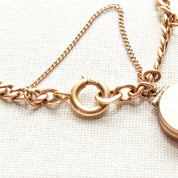 Eclectic 14K Charm Bracelet W/ Large Cameo Locket, Cute Gold Figurine Charms, 4.5mm Curb Link Chain, 7 3/4" L