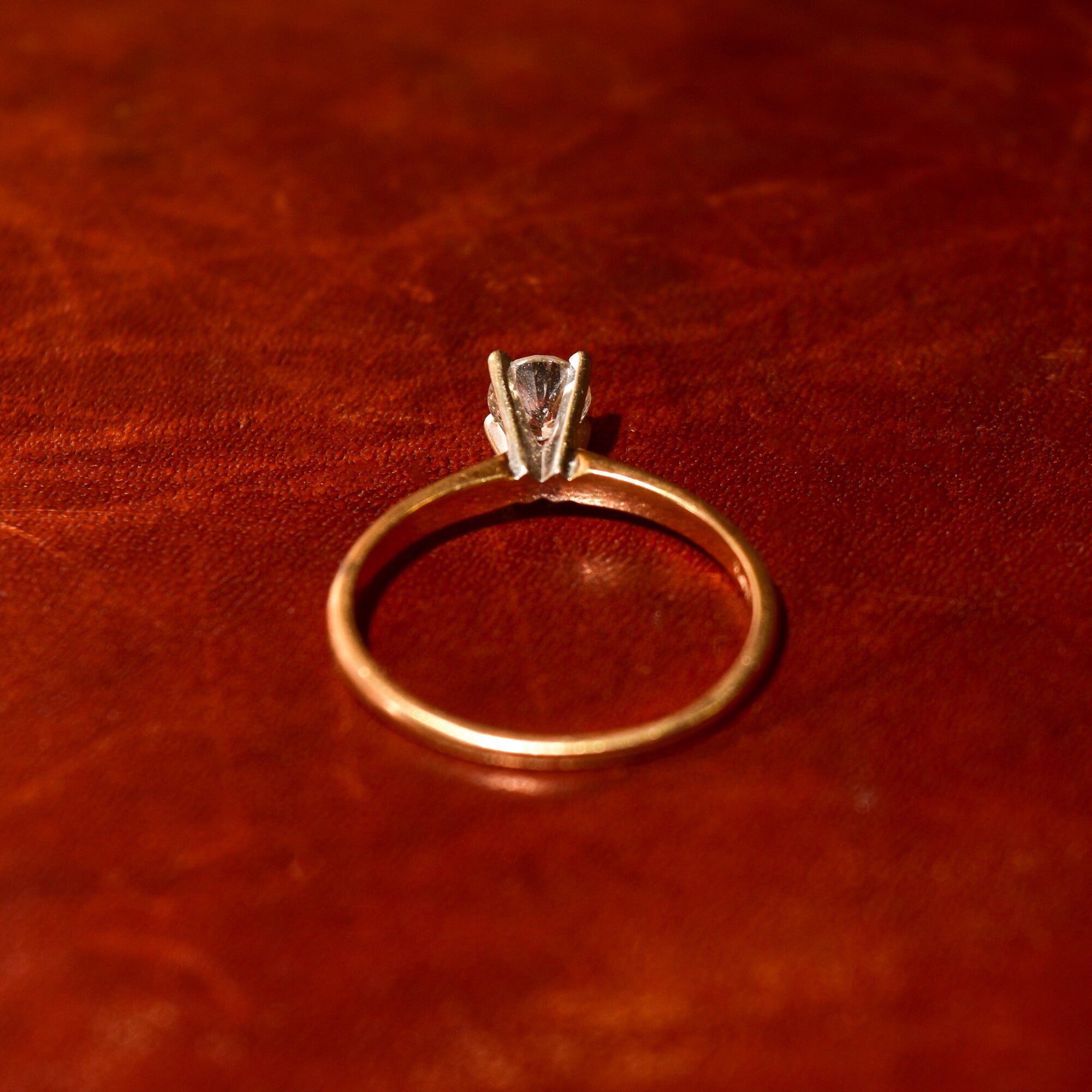 1/2 CT Diamond Solitaire Engagement Ring In 14K Yellow Gold, Minimalist White Gold Prong-Setting, Size 6 US
