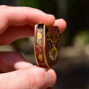 Cloisonn Butterfly Mini Tape Measure, Brass Enamel Inlay, 100cm Measuring Tape