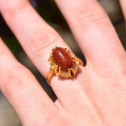 18K Orange Goldstone Cocktail Ring