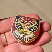 Cloisonn Butterfly Mini Tape Measure, Brass Enamel Inlay, 100cm Measuring Tape