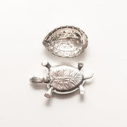 Buccellati Italy Sterling Silver Turtle Pill Box, Solid Silver Mini Turtle Box Figurine, Collectible, 56mm
