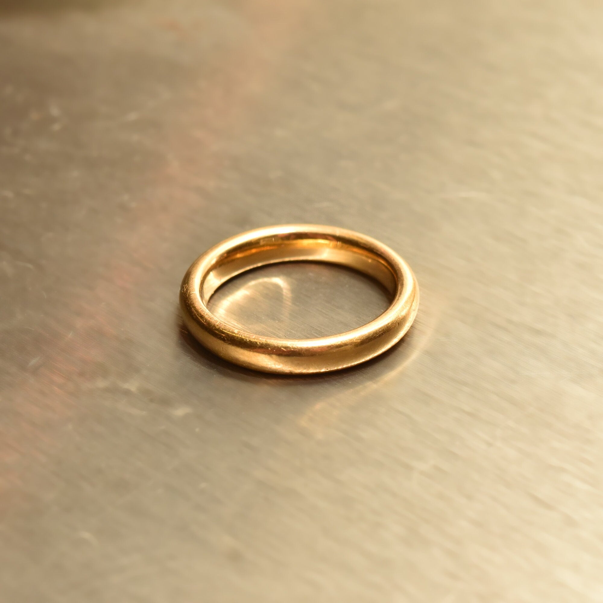 Antique 22K Wedding Band, Solid Yellow Gold, Birmingham Assay, Size 4 US