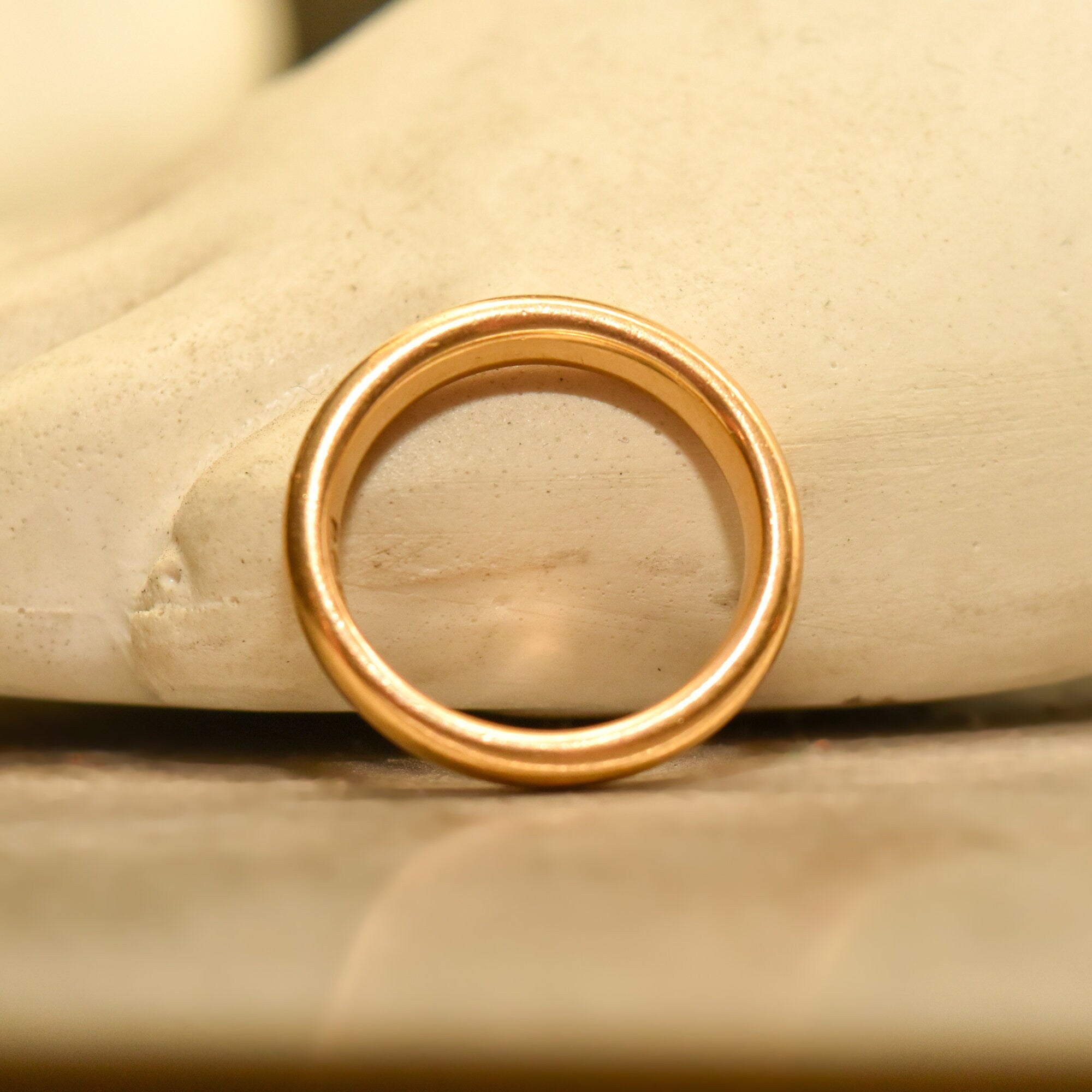 Antique 22K Wedding Band, Solid Yellow Gold, Birmingham Assay, Size 4 US