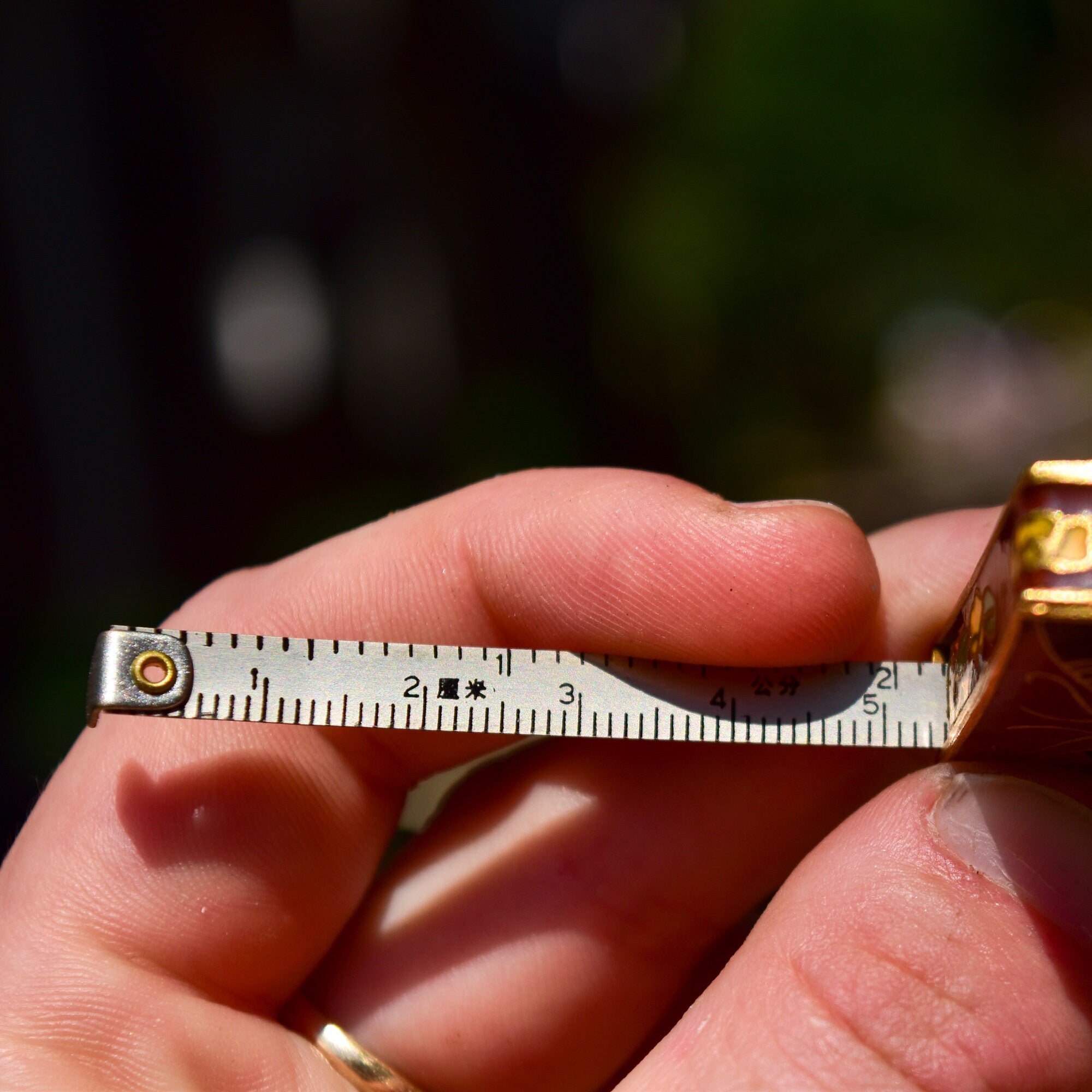 Cloisonn Butterfly Mini Tape Measure, Brass Enamel Inlay, 100cm Measuring Tape