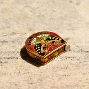Cloisonn Butterfly Mini Tape Measure, Brass Enamel Inlay, 100cm Measuring Tape