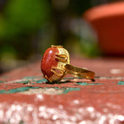 18K Orange Goldstone Cocktail Ring