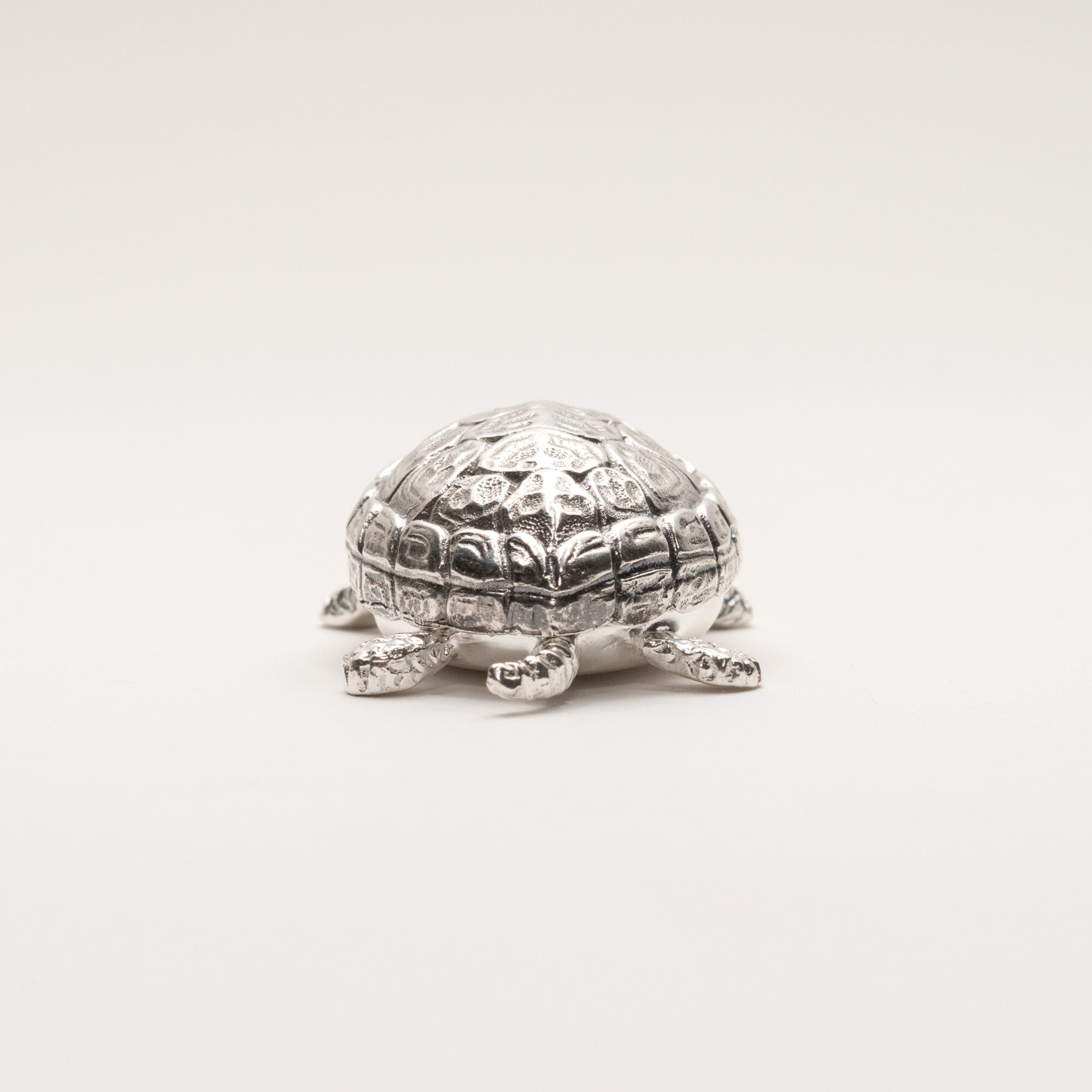 Buccellati Italy Sterling Silver Turtle Pill Box, Solid Silver Mini Turtle Box Figurine, Collectible, 56mm