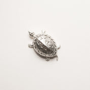 Buccellati Italy Sterling Silver Turtle Pill Box, Solid Silver Mini Turtle Box Figurine, Collectible, 56mm