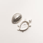 Buccellati Italy Sterling Silver Turtle Pill Box, Solid Silver Mini Turtle Box Figurine, Collectible, 56mm