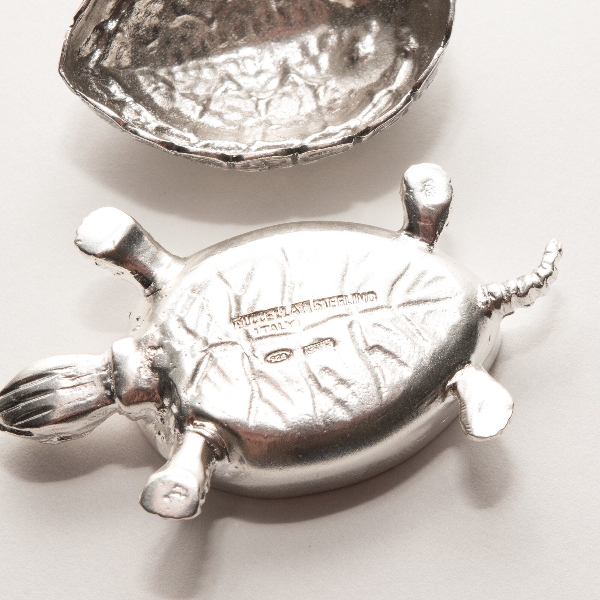 Buccellati Italy Sterling Silver Turtle Pill Box, Solid Silver Mini Turtle Box Figurine, Collectible, 56mm