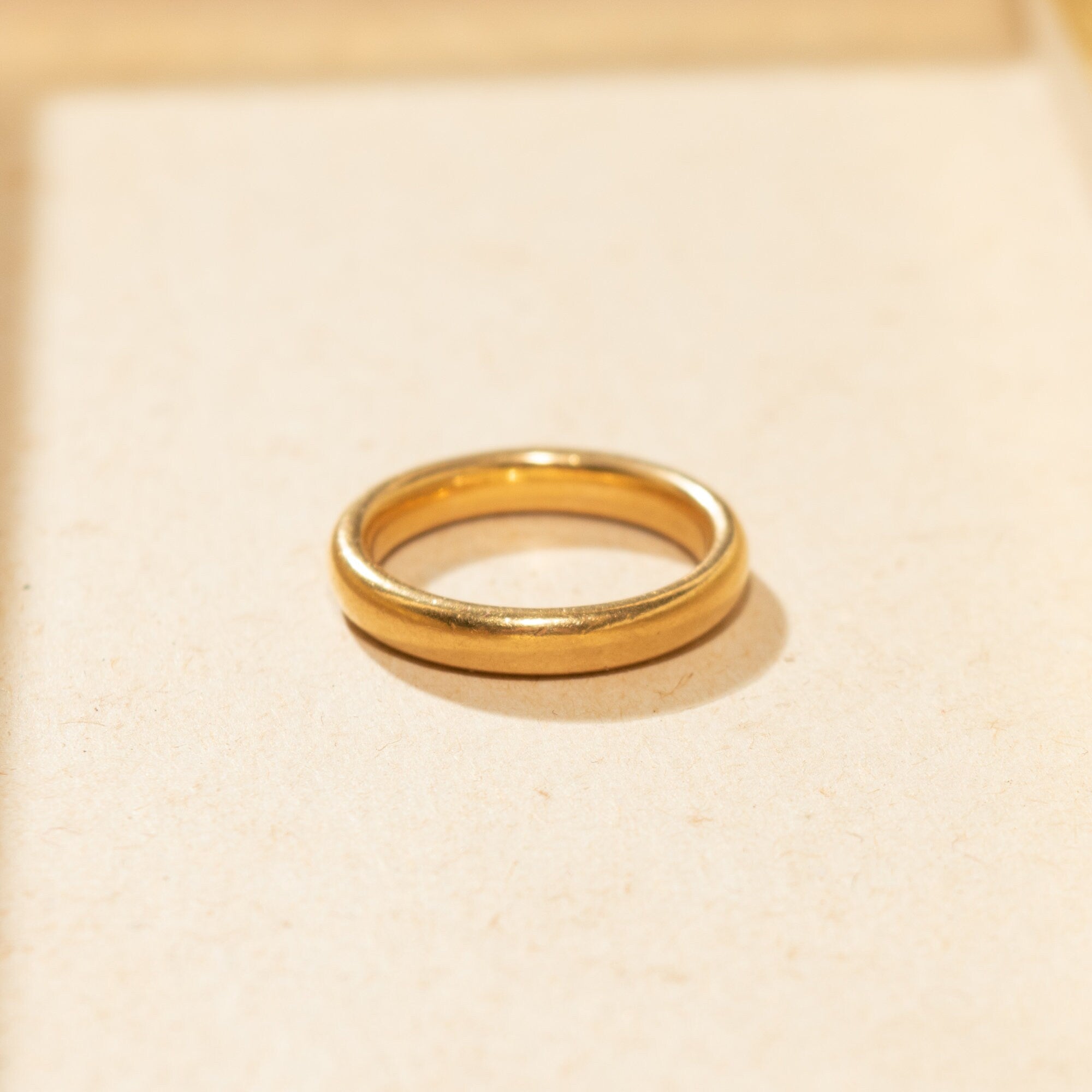 Antique 22K Wedding Band, Solid Yellow Gold, Birmingham Assay, Size 4 US