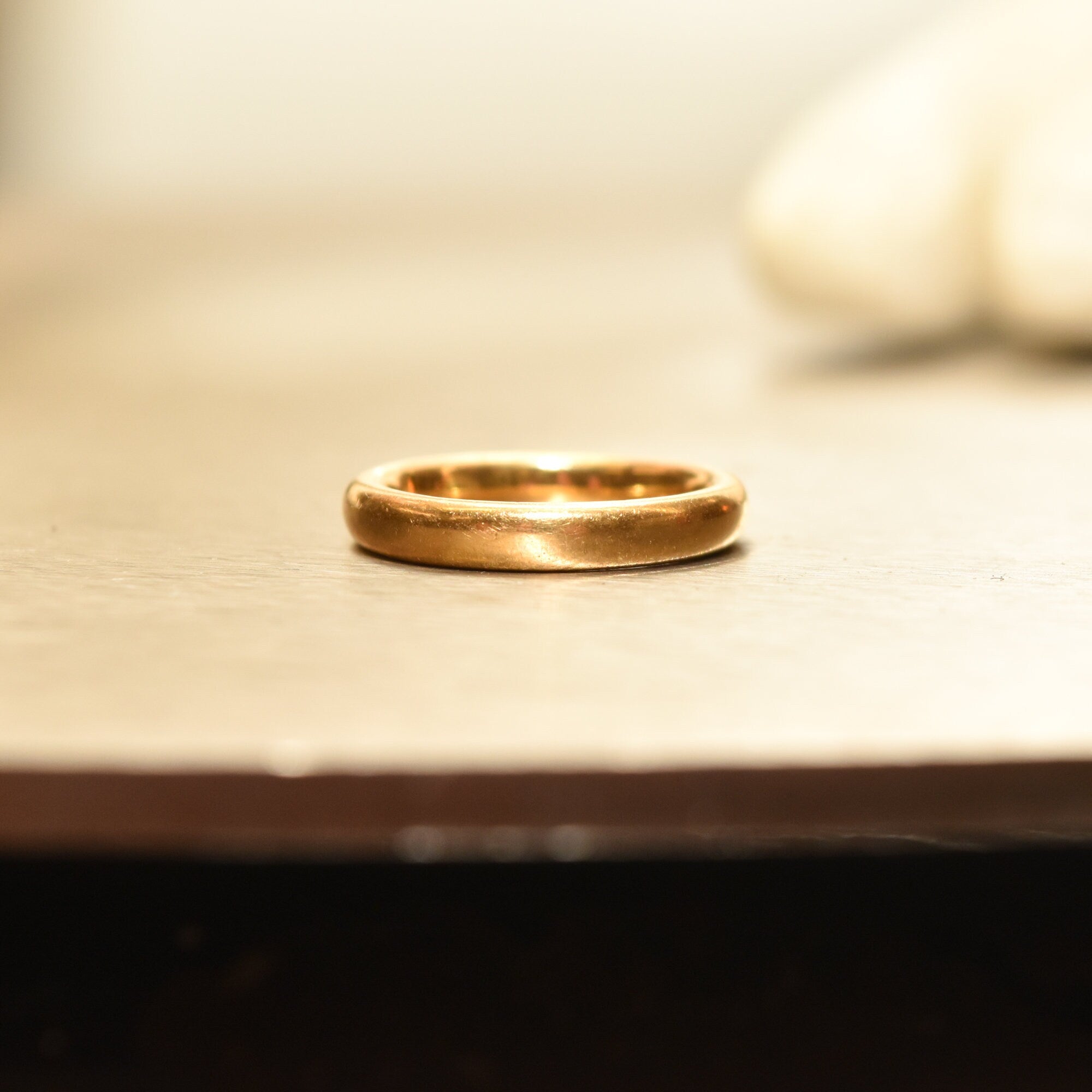 Antique 22K Wedding Band, Solid Yellow Gold, Birmingham Assay, Size 4 US