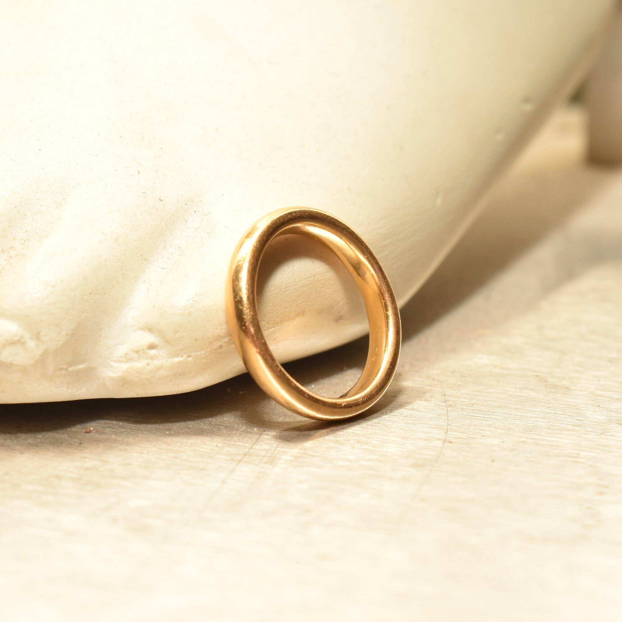Antique 22K Wedding Band, Solid Yellow Gold, Birmingham Assay, Size 4 US