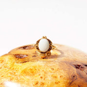 14K Yellow Gold Flower/Leaf Opal Ring