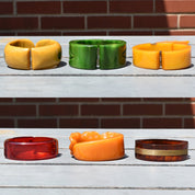 MCM Bakelite Clamper Cuffs, Unique Colorful Chunky Bracelets, Vintage Jewelry