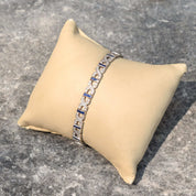 18K White Gold Diamond Sapphire Infinity Link Bracelet