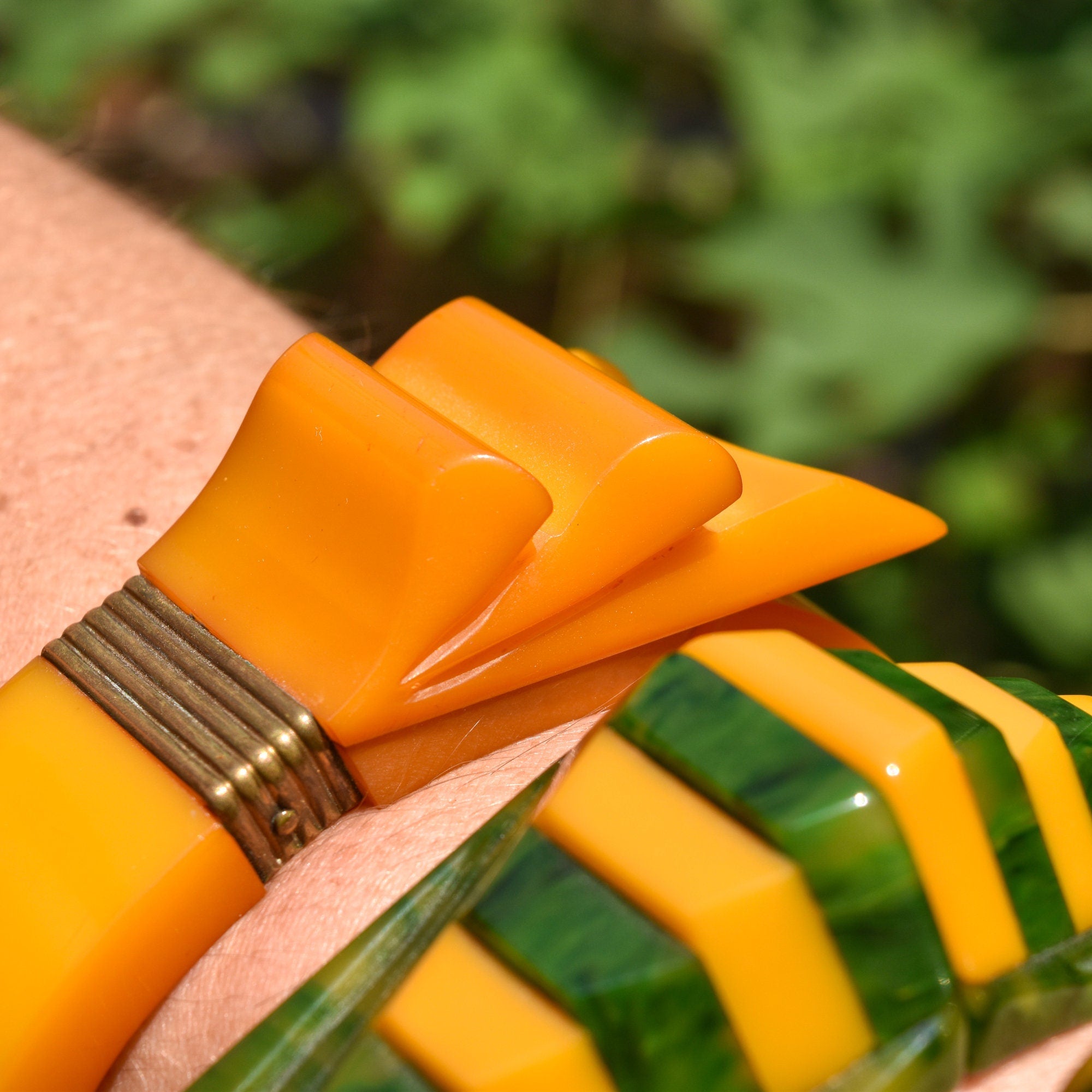 MCM Bakelite Clamper Cuffs, Unique Colorful Chunky Bracelets, Vintage Jewelry
