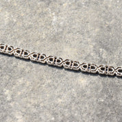 18K White Gold Diamond Sapphire Infinity Link Bracelet