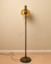 Antique L.C.T. TIFFANY STUDIOS New York Favrile Counterbalance Floor Lamp, Working Condition,