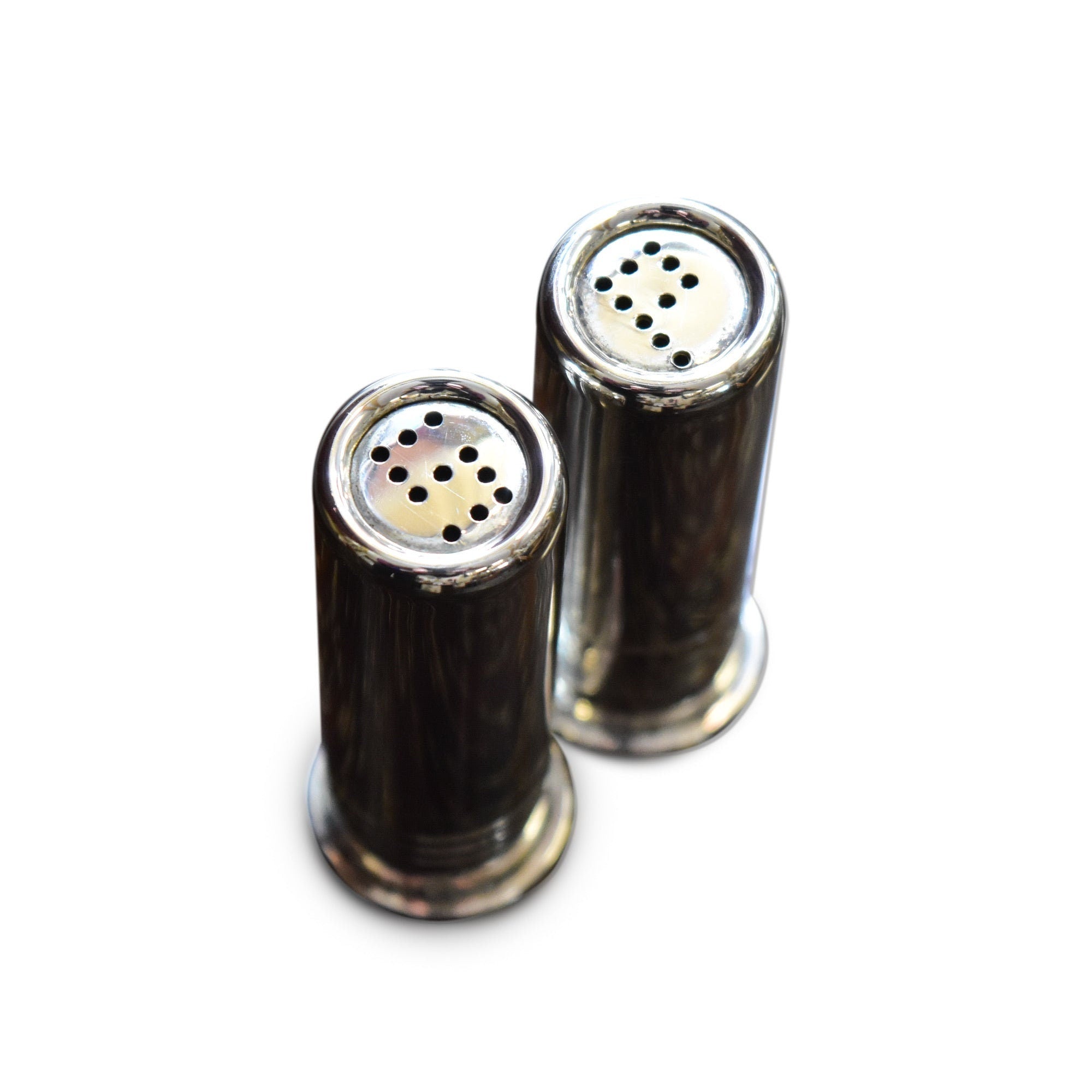 1930's Abercrombie & Fitch Sterling Silver Shotshell Salt And Pepper Shaker Set, 6cm