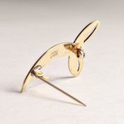 Signed Aksel Holmsen Norway Sterling Gilt White Enamel Guilloche Brooch, Modernist Abstract Design, 44mm