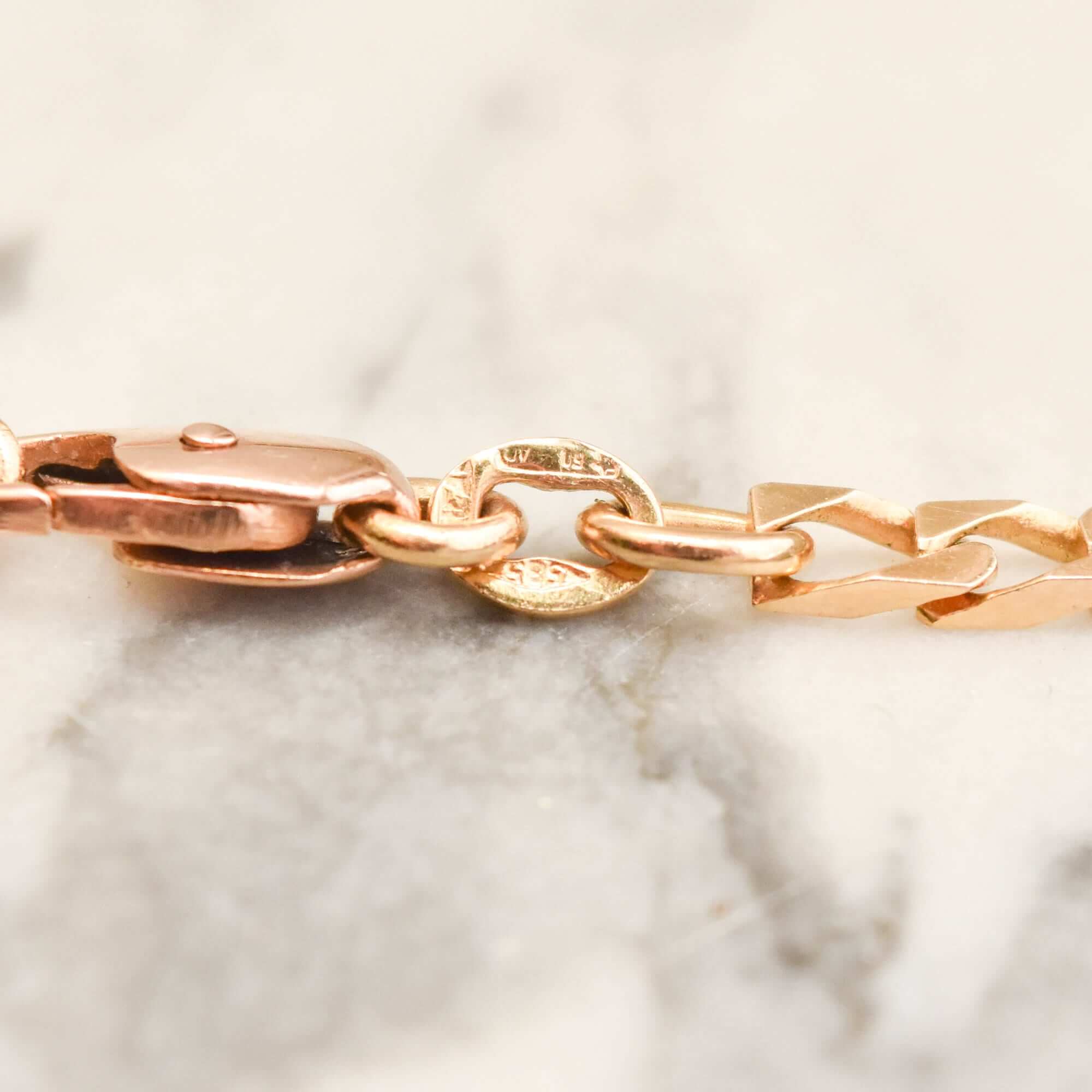 Italian 14K Curb Link Bracelet, Solid 3.5mm Yellow Gold Chain, Men's Jewelry, Estate Jewelry, 8" L