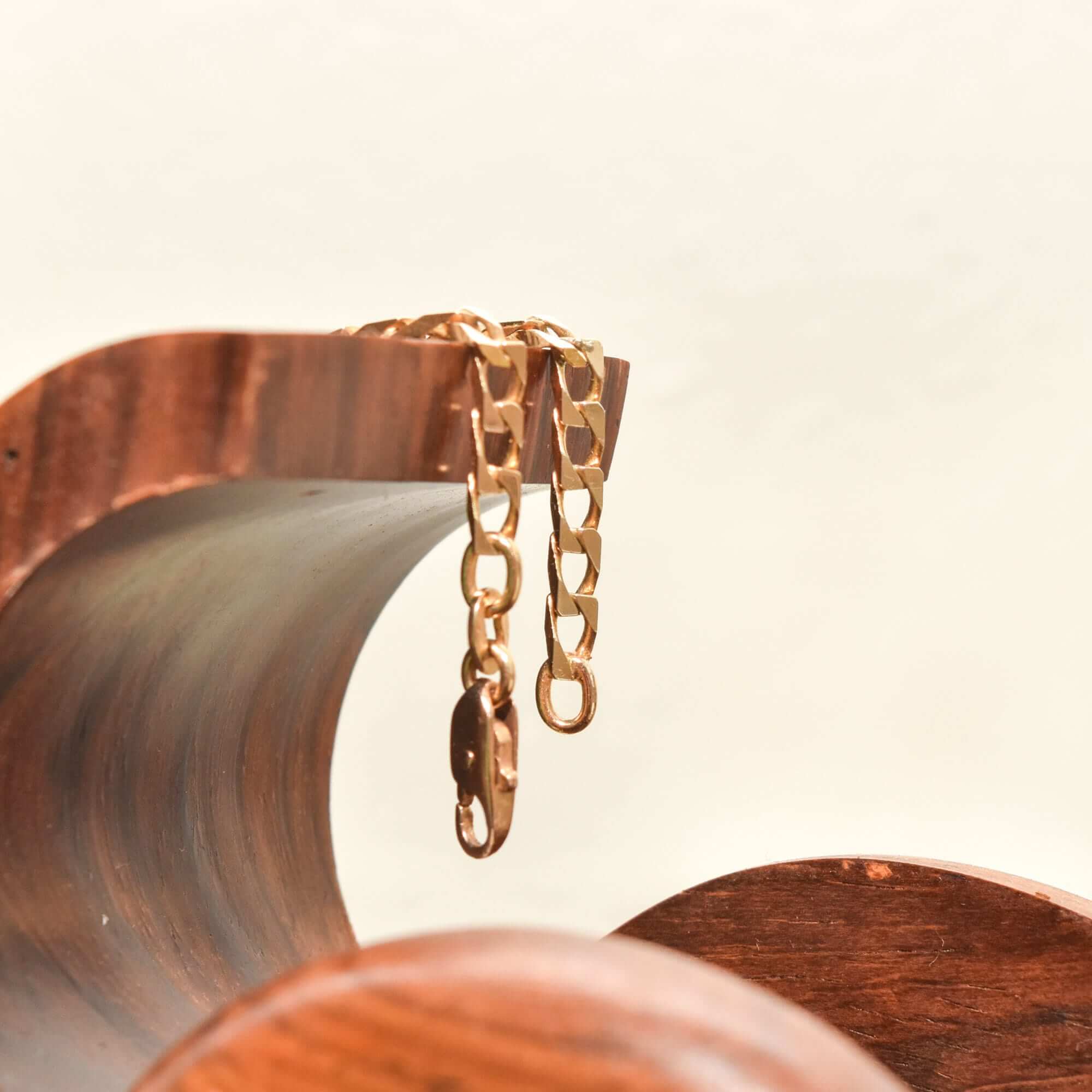 Italian 14K Curb Link Bracelet, Solid 3.5mm Yellow Gold Chain, Men's Jewelry, Estate Jewelry, 8" L