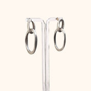 Industrial Sterling Silver Chain Link Earrings, Chunky Modernist Dangle Earrings, 4.5cm