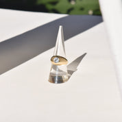 10K GF Paste Solitaire Dome Ring In Polished Yellow Gold, Victorian Wedding Ring, Size 7 US