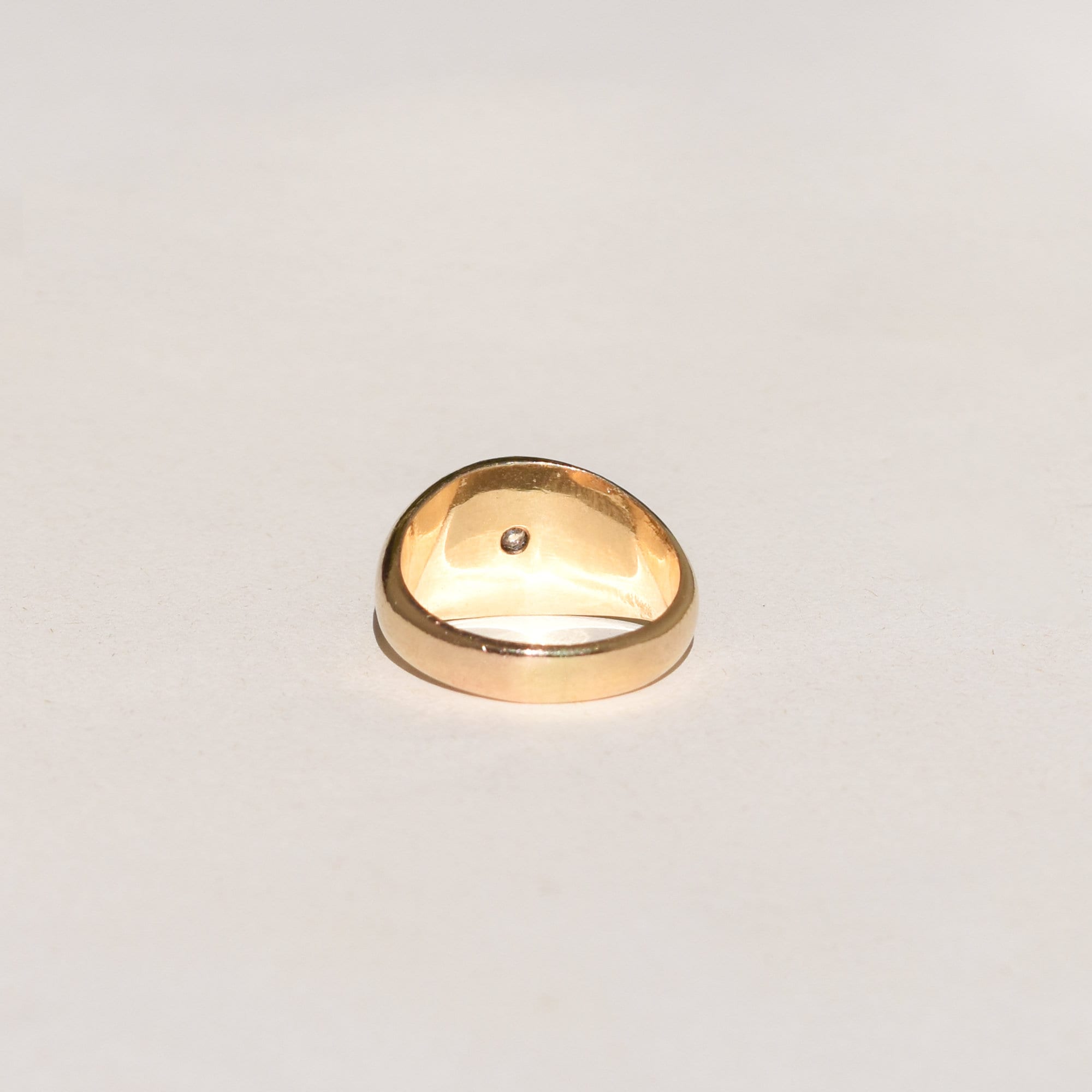 10K GF Paste Solitaire Dome Ring In Polished Yellow Gold, Victorian Wedding Ring, Size 7 US