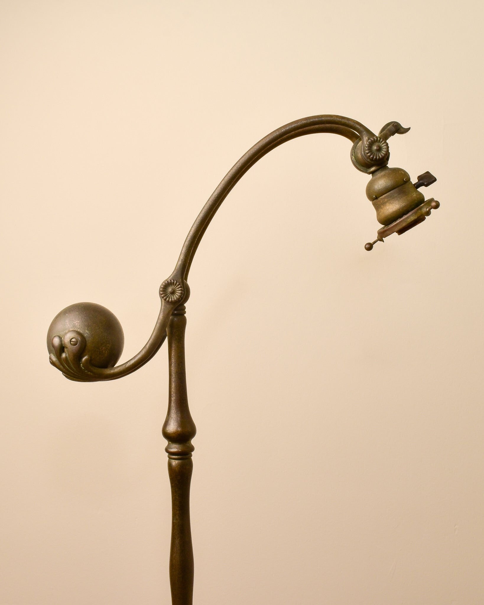 Antique L.C.T. TIFFANY STUDIOS New York Favrile Counterbalance Floor Lamp, Working Condition,