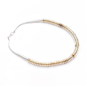 Modernist Heavy Sterling Silver Navajo Pearl Necklace, Saucer-Beads, Native American Jewelry, 23 3/4" L