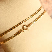 Italian 14K Yellow Gold Chain Necklace, Mariner-Style Link, Unisex Gold Chain, Estate Jewelry, 17.75" L