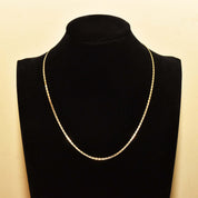 Italian 14K Yellow Gold Chain Necklace, Mariner-Style Link, Unisex Gold Chain, Estate Jewelry, 17.75" L