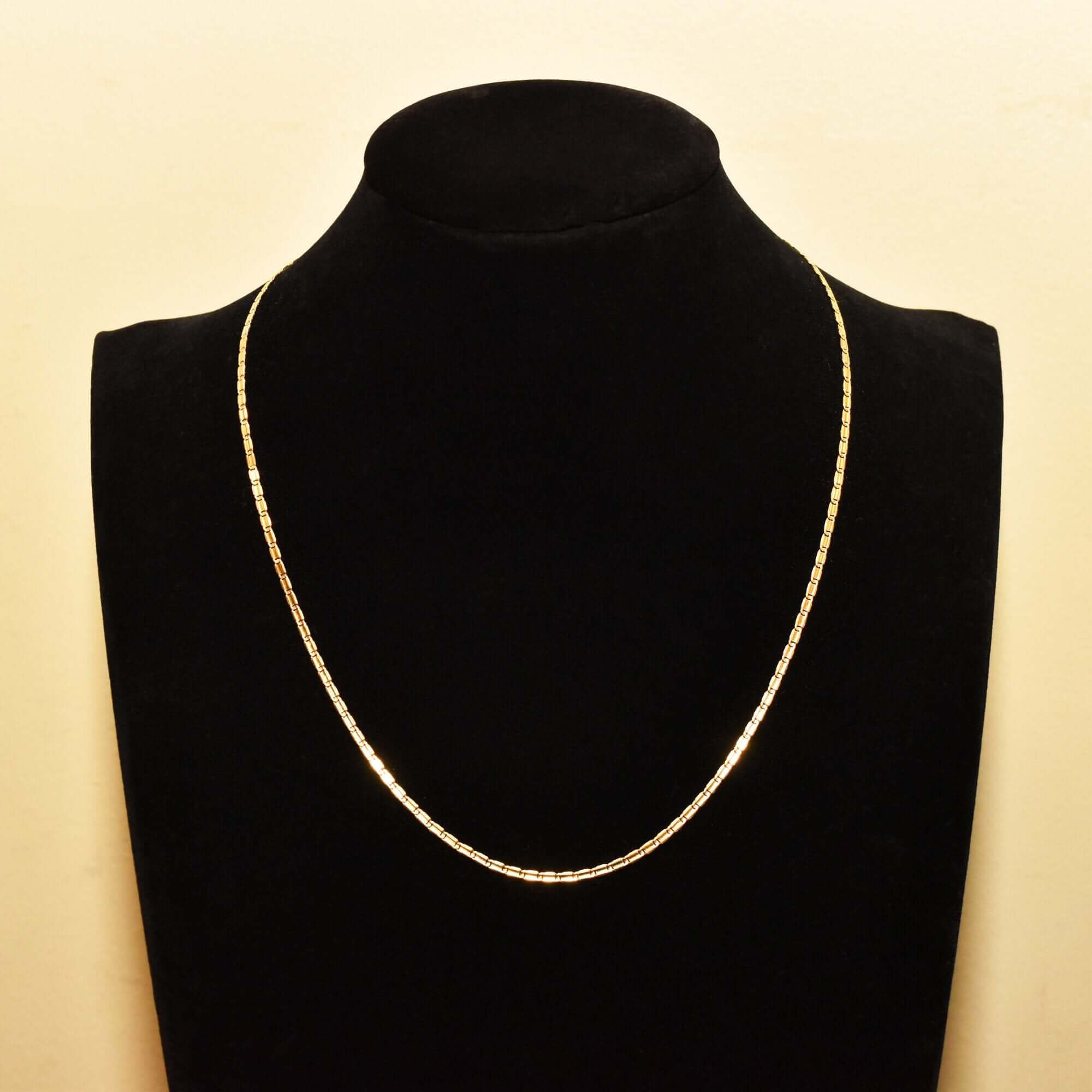 Italian 14K Yellow Gold Chain Necklace, Mariner-Style Link, Unisex Gold Chain, Estate Jewelry, 17.75" L